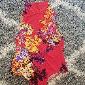 Free People Floral Body Suit